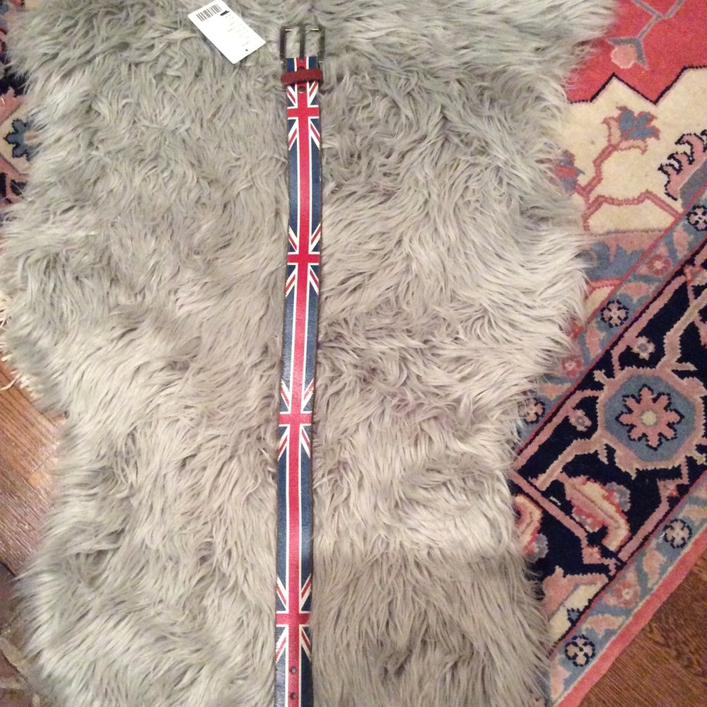 NWT British Flag Leather Belt